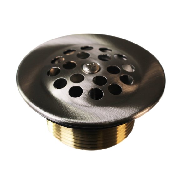 Westbrass 1-3/8” Bath Drain W/ Grid and Screw in Satin Nickel D3311-F-07